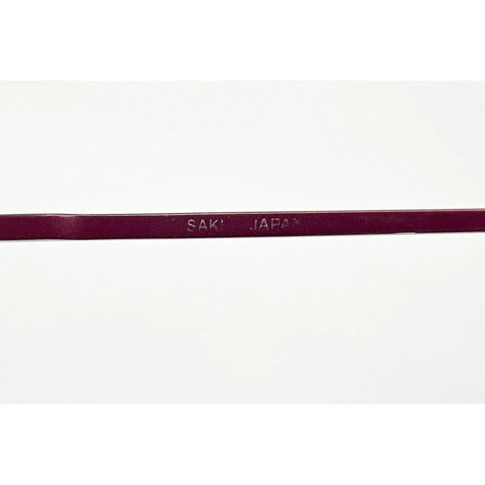Saki Eyeglasses Womens Burgundy Semi-Rimless Metal Frames 52-16-140 MOD.410